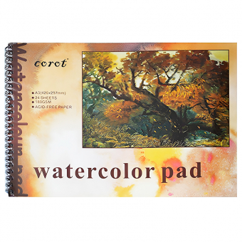 Купить Альбом для акварели на боковой спирале 24 л., формат А3 оптом